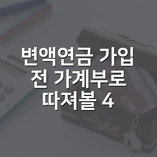 변액연금 가입 전 가계부로 따져볼 4가지 - 요약