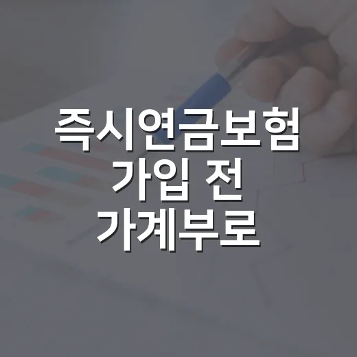 즉시연금보험 가입 전 가계부로 확인할 4가지 - 요약