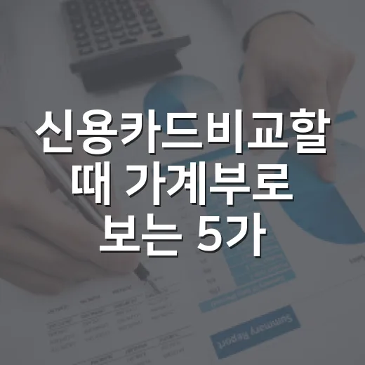 신용카드비교할 때 가계부로 보는 5가지 숫자 - 요약