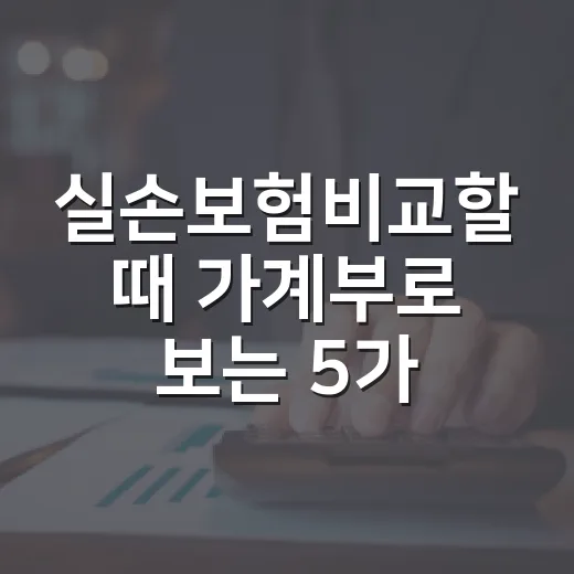 실손보험비교할 때 가계부로 보는 5가지 숫자 - 요약
