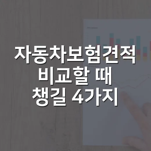 자동차보험견적 비교할 때 챙길 4가지 - 요약