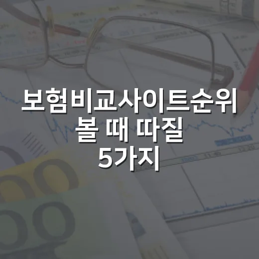 보험비교사이트순위 볼 때 따질 5가지 - 요약