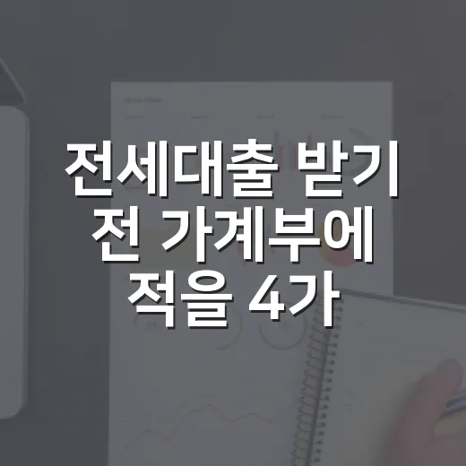 전세대출 받기 전 가계부에 적을 4가지 숫자 - 요약