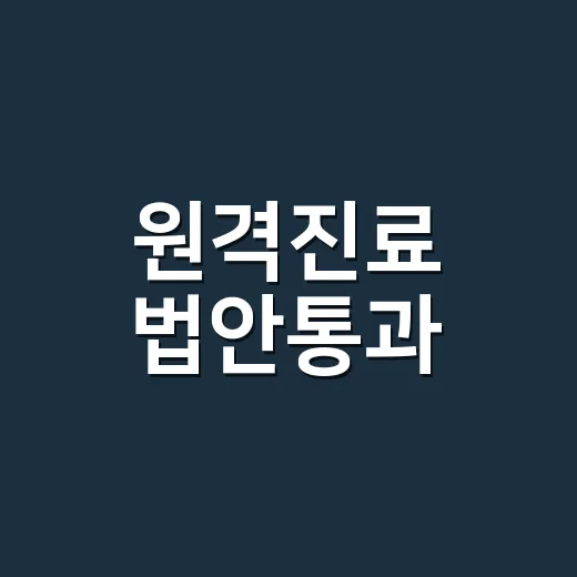 원격진료 법안통과, 이제 앱으로 아무 때나 진료받아도 되는 걸까요? - 요약