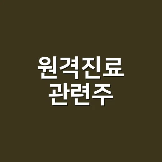 원격진료 관련주, 정책 기대감만 보고 들어가도 괜찮을까요? - 요약