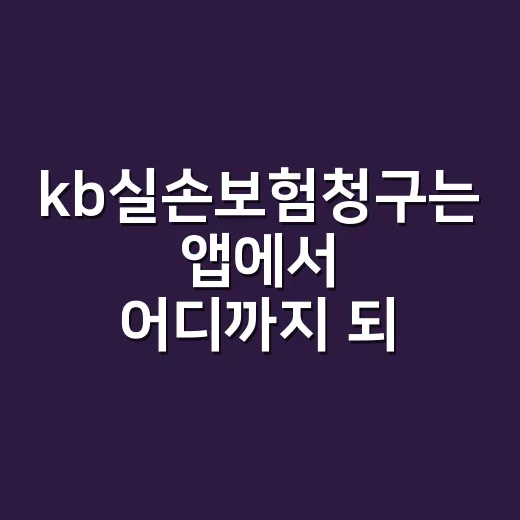 kb실손보험청구는 앱에서 어디까지 되나요? - 요약