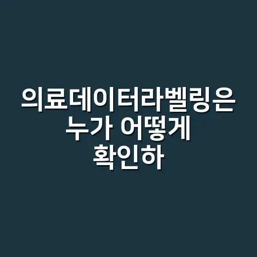 의료데이터라벨링은 누가 어떻게 확인하나요? - 요약