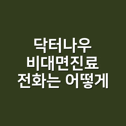 닥터나우 비대면진료 전화는 어떻게 받나요? - 요약