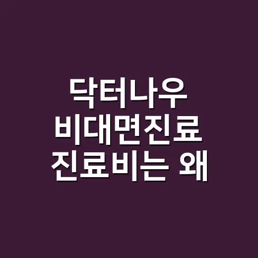 닥터나우 비대면진료 진료비는 왜 다를까요? - 요약