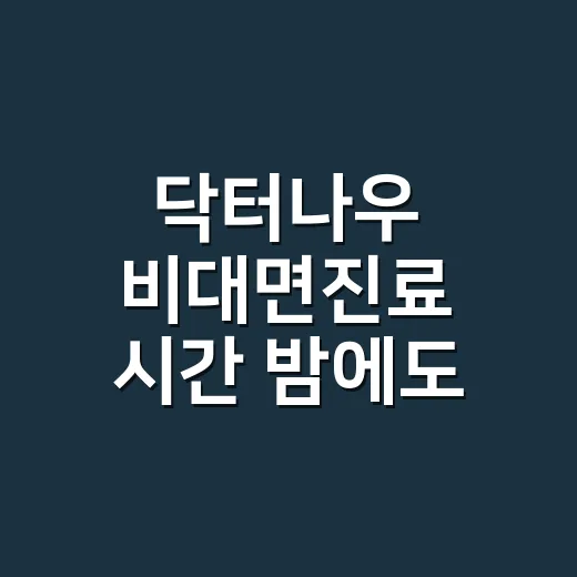 닥터나우 비대면진료 시간 밤에도 바로 되나요? - 요약