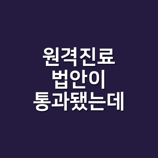 원격진료 법안이 통과됐는데 지금도 시범사업인가요? - 요약