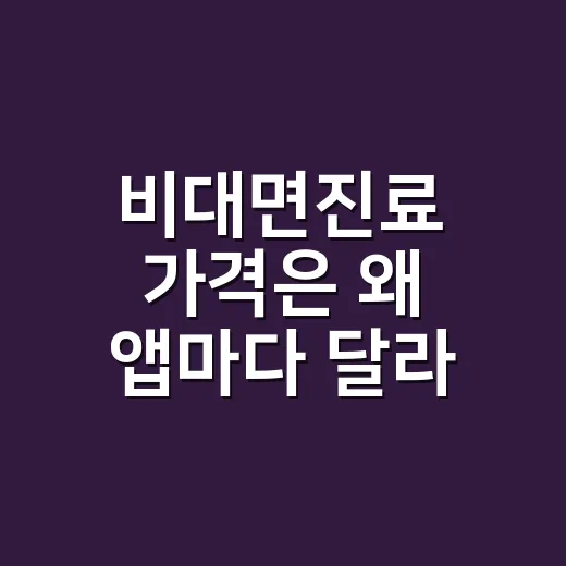 비대면진료 가격은 왜 앱마다 달라 보일까요? - 요약