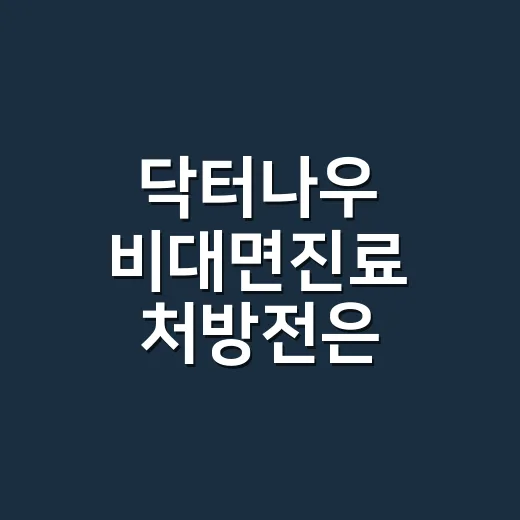 닥터나우 비대면진료 처방전은 어떻게 받나요? - 요약