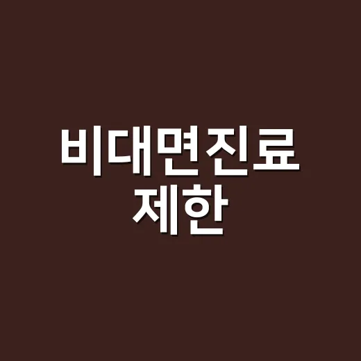 비대면진료 제한, 지금 어디까지 가능한가요? - 요약