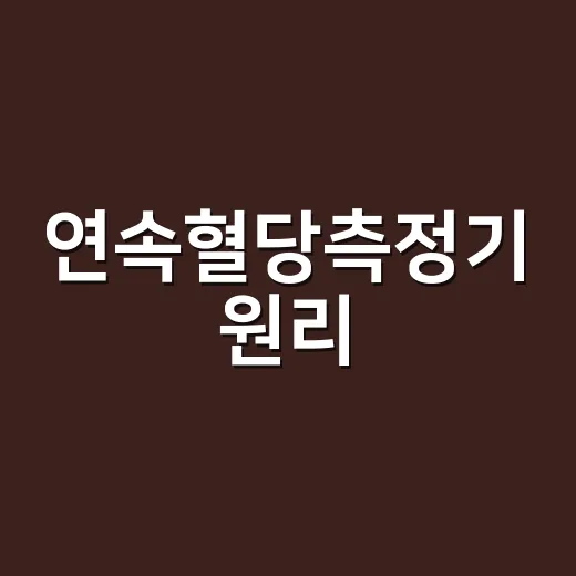 연속혈당측정기 원리, 왜 손끝 혈당과 다를까요? - 요약