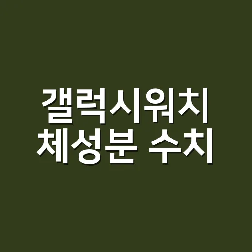 갤럭시워치 체성분 수치, 어디까지 믿어도 될까요? - 요약