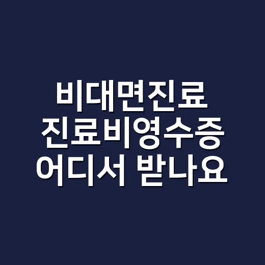 비대면진료 진료비영수증 어디서 받나요? - 요약