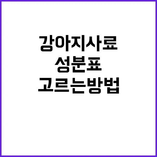 초보자를 위한 강아지사료 고르는 방법, 성분표에서 꼭 볼 것들 - 요약
