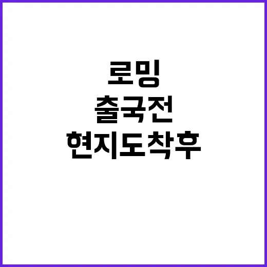 해외에서 로밍하는법, 출국 전부터 현지 도착 후까지 이렇게 준비하세요 - 요약