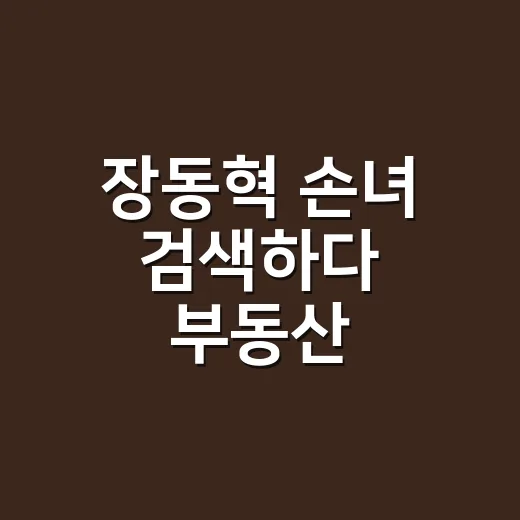 장동혁 손녀 검색하다 부동산 명의까지 궁금해졌다면 이렇게 확인하는 방법 - 요약