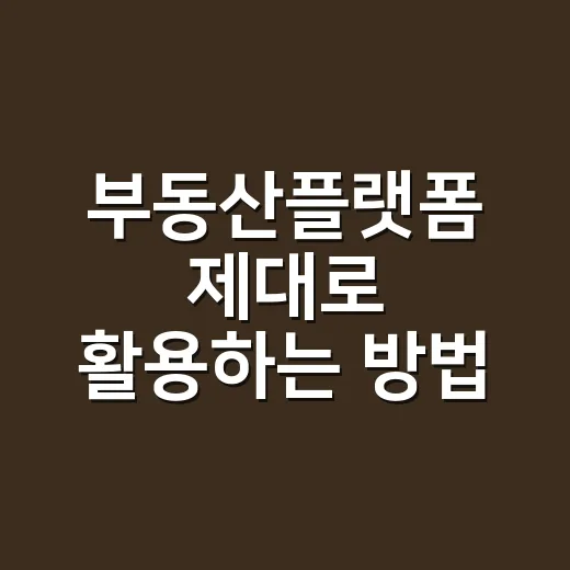 부동산플랫폼 제대로 활용하는 방법, 집 보기 전 확인할 것들 - 요약