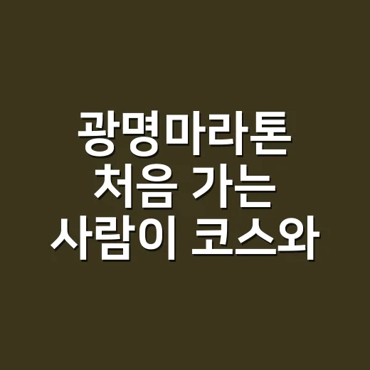 광명마라톤 처음 가는 사람이 코스와 광명역 동선 잡는 방법 - 요약