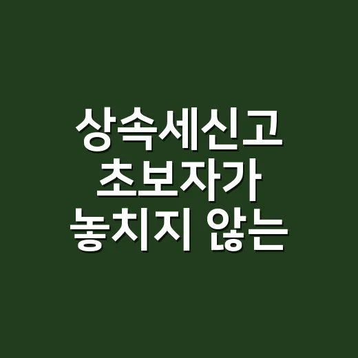 상속세신고 초보자가 놓치지 않는 방법, 부동산 상속은 이렇게 준비하세요 - 요약