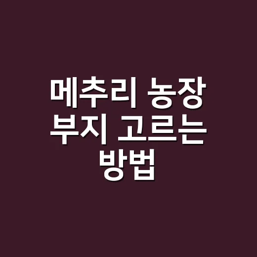메추리 농장 부지 고르는 방법, 초보자가 놓치기 쉬운 입지 기준 - 요약