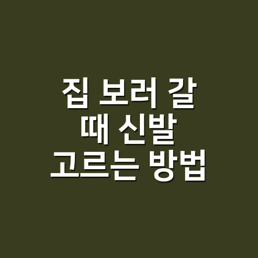 집 보러 갈 때 신발 고르는 방법, 현관에서 이미 판단이 갈립니다 - 요약