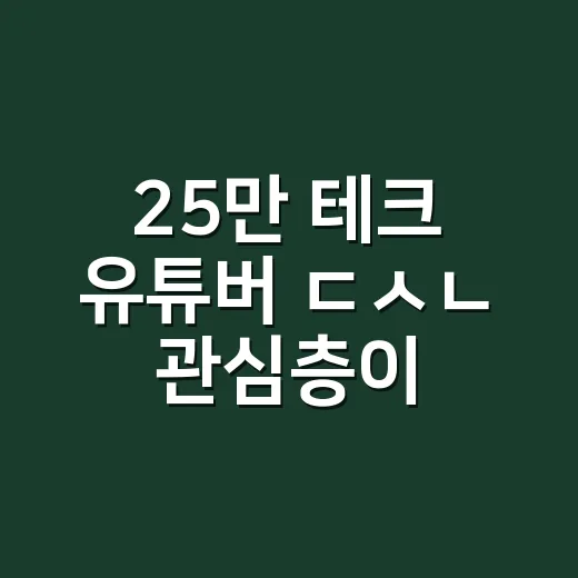 25만 테크 유튜버 ㄷㅅㄴ 관심층이 내 집 마련하려면 이렇게 계산하세요 - 요약