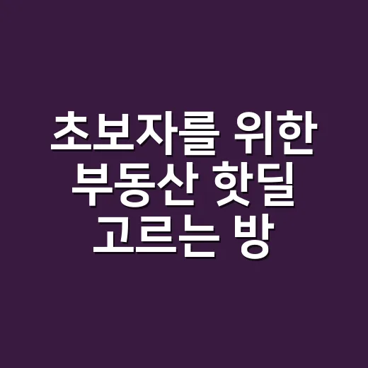 초보자를 위한 부동산 핫딜 고르는 방법, 싸 보이는 매물에 속지 않으려면 이렇게 - 요약