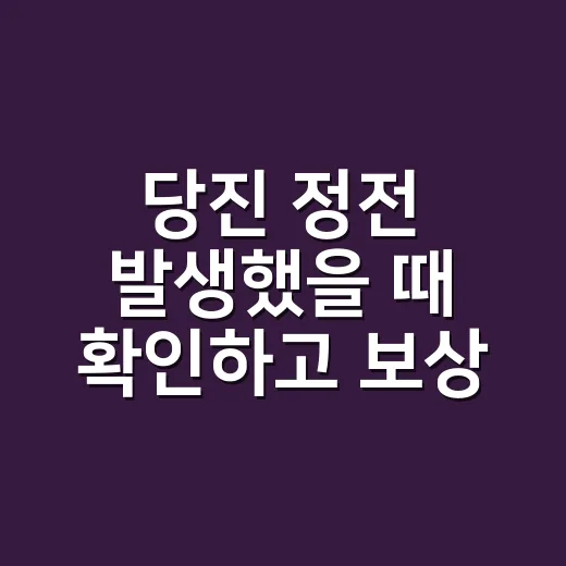 당진 정전 발생했을 때 확인하고 보상 신청하는 방법 - 요약