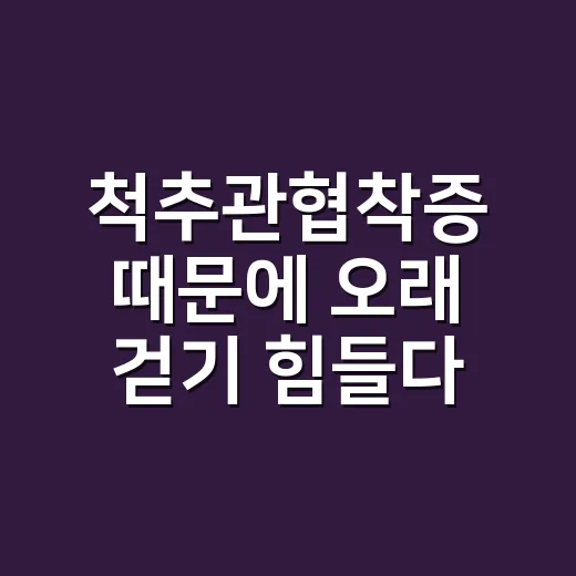 척추관협착증 때문에 오래 걷기 힘들다면 이렇게 관리하세요 - 요약
