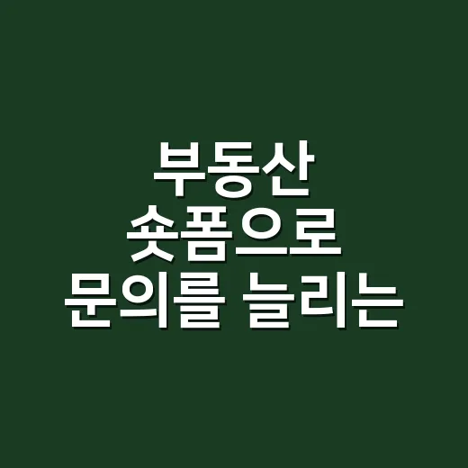 부동산 숏폼으로 문의를 늘리는 방법, 초보 중개사가 바로 쓰는 콘텐츠 전략 - 요약
