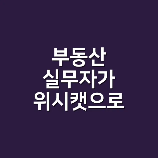 부동산 실무자가 위시캣으로 개발 외주 맡기려면 이렇게 - 요약