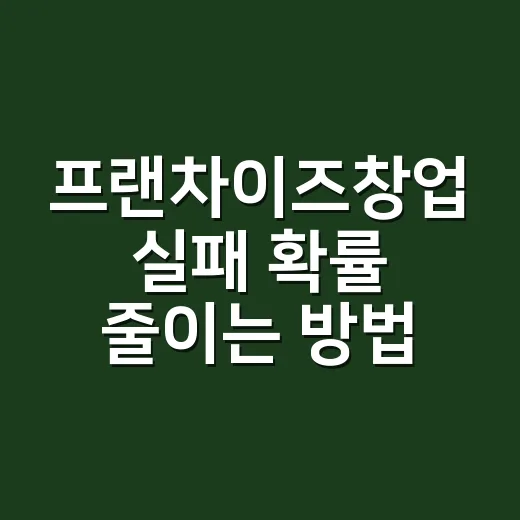 프랜차이즈창업 실패 확률 줄이는 방법, 계약 전 숫자부터 보는 순서 - 요약