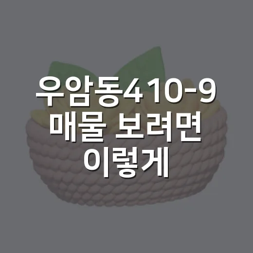 우암동410-9 매물 보려면 이렇게 확인하세요 - 요약