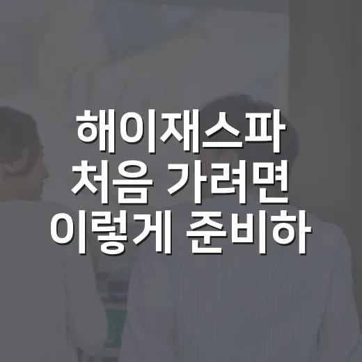 해이재스파 처음 가려면 이렇게 준비하세요 - 요약
