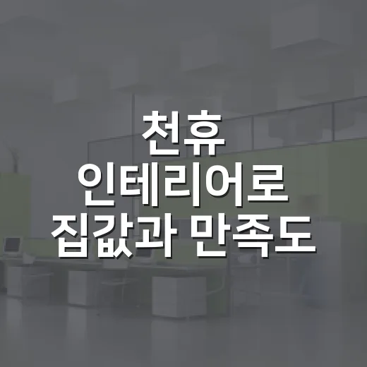 천휴 인테리어로 집값과 만족도 함께 높이는 방법 - 요약