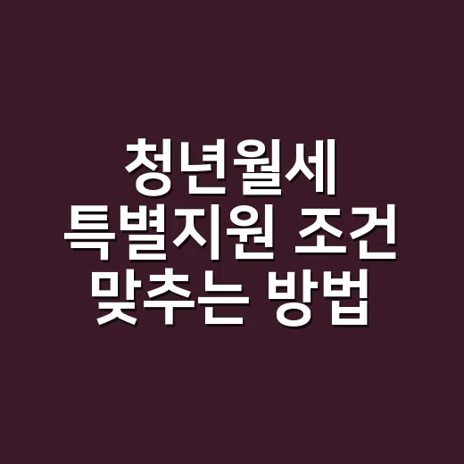 청년월세 특별지원 조건 맞추는 방법: 2026년 기준 신청 전 체크리스트 - 요약