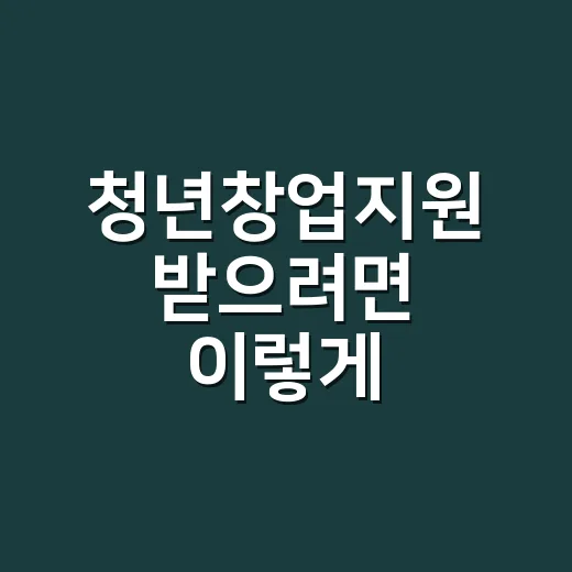 청년창업지원 받으려면 이렇게 준비하세요 - 요약