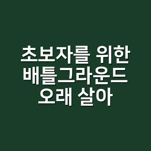 초보자를 위한 배틀그라운드 오래 살아남는 방법 - 요약