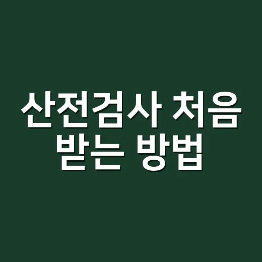 산전검사 처음 받는 방법, 임신 주수별로 이렇게 준비하면 됩니다 - 요약