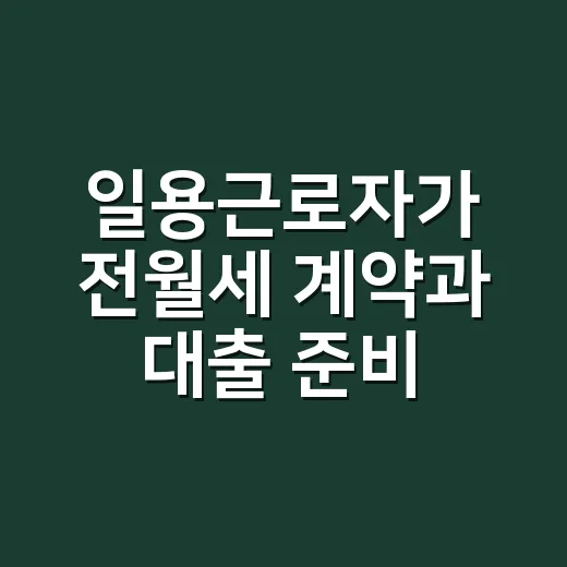 일용근로자가 전월세 계약과 대출 준비하는 방법 - 요약