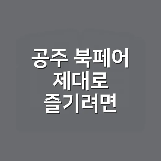 공주 북페어 제대로 즐기려면 이렇게 움직이세요 - 요약