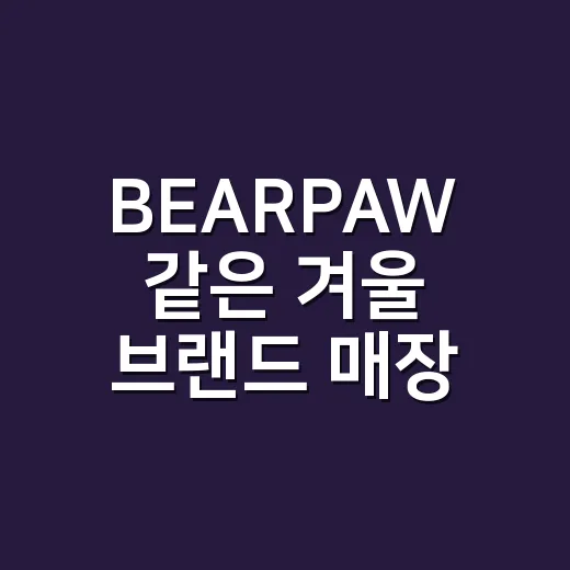 BEARPAW 같은 겨울 브랜드 매장 입지 고르는 방법 - 요약