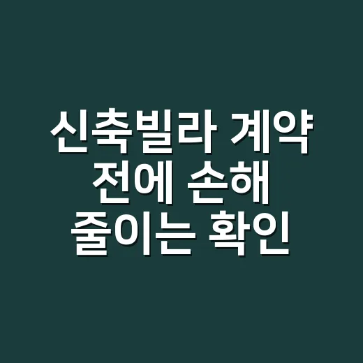 신축빌라 계약 전에 손해 줄이는 확인 방법 - 요약