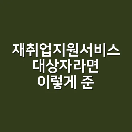 재취업지원서비스 대상자라면 이렇게 준비하는 방법 - 요약