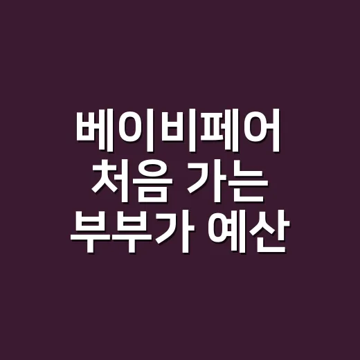 베이비페어 처음 가는 부부가 예산 낭비 줄이는 방법 - 요약