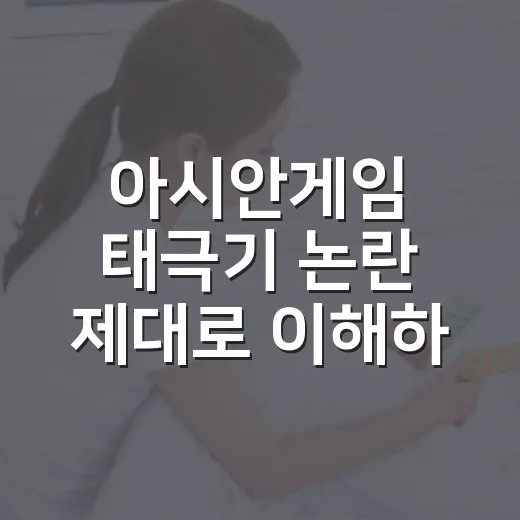 아시안게임 태극기 논란 제대로 이해하는 방법 - 요약